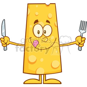 8507 Royalty Free RF Clipart Illustration Hungry Cheese Cartoon Character With Knife And Fork Vector Illustration Isolated On White clipart. Commercial use image # 396648