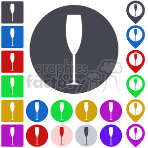champagne glass icon pack clipart.