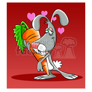 cartoon bunny in love with a carrot clipart. Commercial use image # 397827