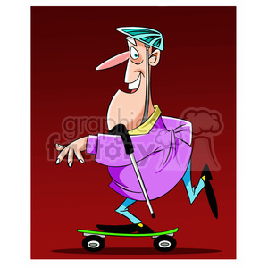 max the senior riding a scooter clipart.
