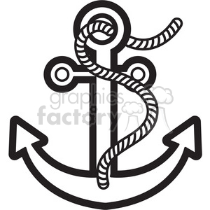 anchor anchors design tattoo boat boating tools black+white outline