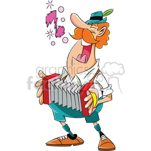 cartoon character funny oktoberfest beer Volksfest festival funfair folk party guy accordion singing