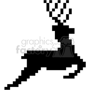 8 bit black reindeer vector art clipart. Commercial use image # 400446