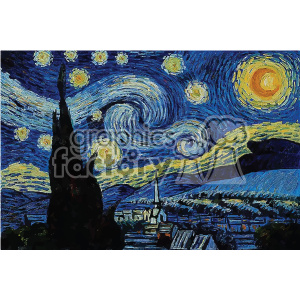 starry night sky vector art GF clipart. Commercial use image # 402660