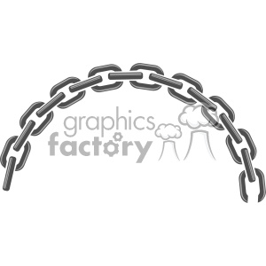 half circle chain link vector clipart.