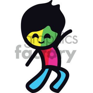 dancing sticker character boy