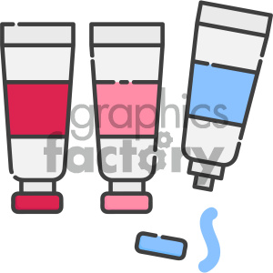 Tubes of paint vector art clipart. Commercial use image # 404137