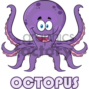 cartoon animals vector octopus purple