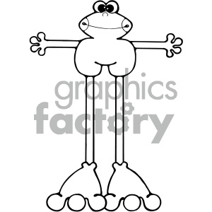 cartoon clipart frog 010 bw clipart. Commercial use image # 404811