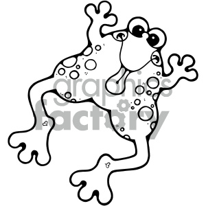 cartoon clipart frog 001 bw clipart. Royalty-free image # 404971