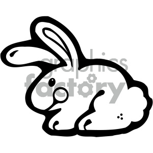 cartoon clipart bunny 013 bw clipart. Royalty-free image # 404975