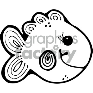 cartoon vector fish 004 bw clipart. Royalty-free image # 405267