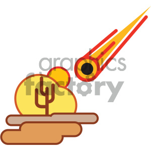 asteroid heading towards earth nature icon clipart.