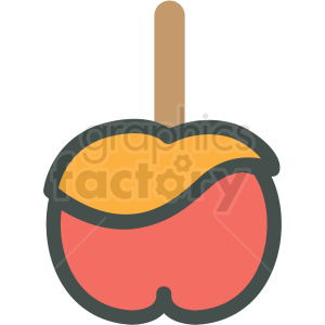 carmel apple vector icon image clipart.