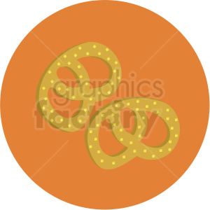 pretzel vector flat icon clipart with circle background .