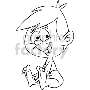 black and white cartoon baby clipart. Commercial use image # 407021