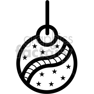 black white christmas ornament vector icon
