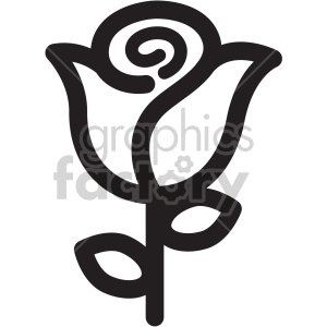 black and white rose icon for love clipart.