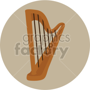 st patricks day harp on circle background clipart.