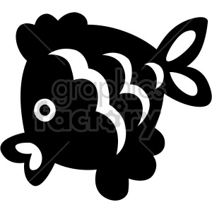 black and white cartoon fish clipart. Royalty-free image # 407827
