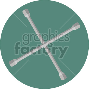 tire lug nut buster wrench on circle background clipart.