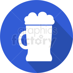 clipart - beer mug on blue background.