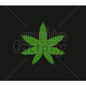 clipart - vector marijuana leaf on black.
