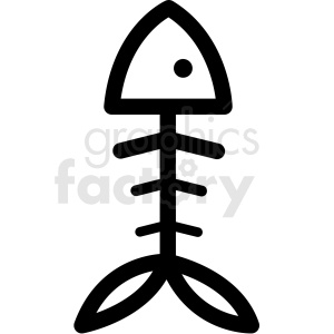 clipart - fish skeleton vector icon clipart.