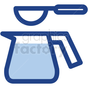 coffee pot with spoon vector icons clipart.