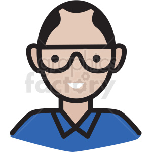 nerd male avatar vector clipart .