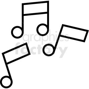 black and white music notes icon clipart. Commercial use image # 409921