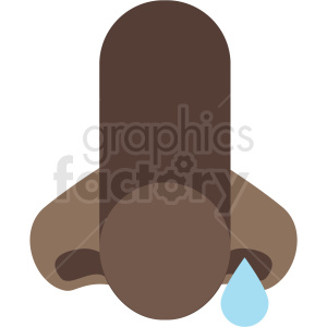 african american cartoon runny nose vector icon clipart.