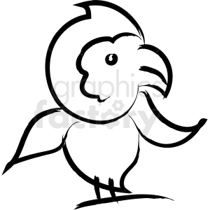 cartoon bird drawing vector icon clipart.
