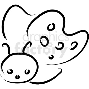 cartoon butterfly drawing vector icon clipart.