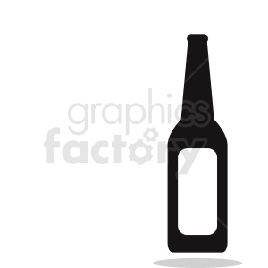 clipart - beer bottle silhouette with blank label.