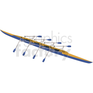 clipart - four seater kayak long distance vector clipart.