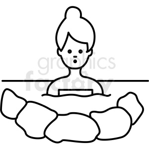 woman in hot tub vector icon clipart.