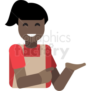 black female flat icon vector icon clipart.