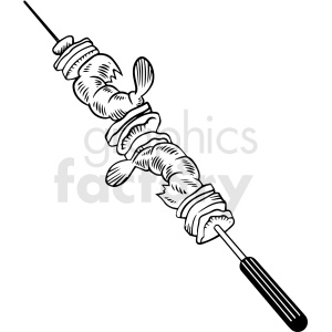 black white shish kabob vector clipart clipart. Commercial use image # 412631