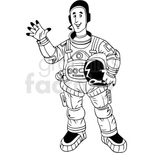 black+white astronaut space man cartoon AA