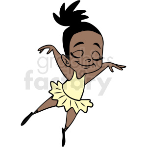 clipart - cartoon hispanic child ballerina vector.
