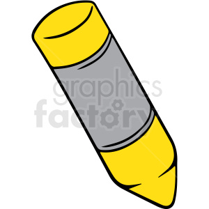 cartoon yellow crayon vector clipart. Royalty-free image # 412872