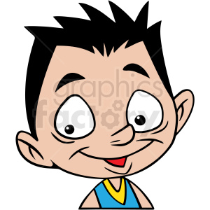 cartoon boy head vector clipart clipart. Commercial use image # 413025