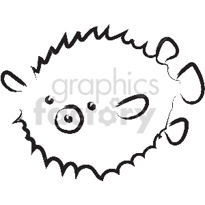 black and white tattoo puffer fish vector clipart clipart. Commercial use image # 413351