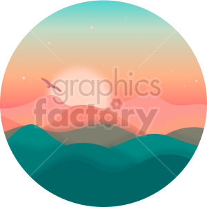 desert sunset vector clipart icon clipart. Commercial use image # 414716