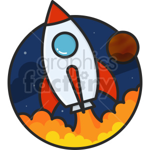 rocket vector clipart icon .