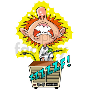 cartoon kid getting shocked clipart #416815 at Graphics Factory.