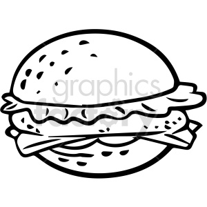 black and white sandwich clipart .