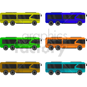 buses vector graphic bundle clipart.