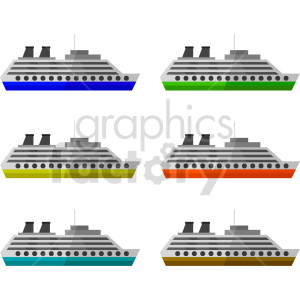 cruise ship graphic bundle clipart.